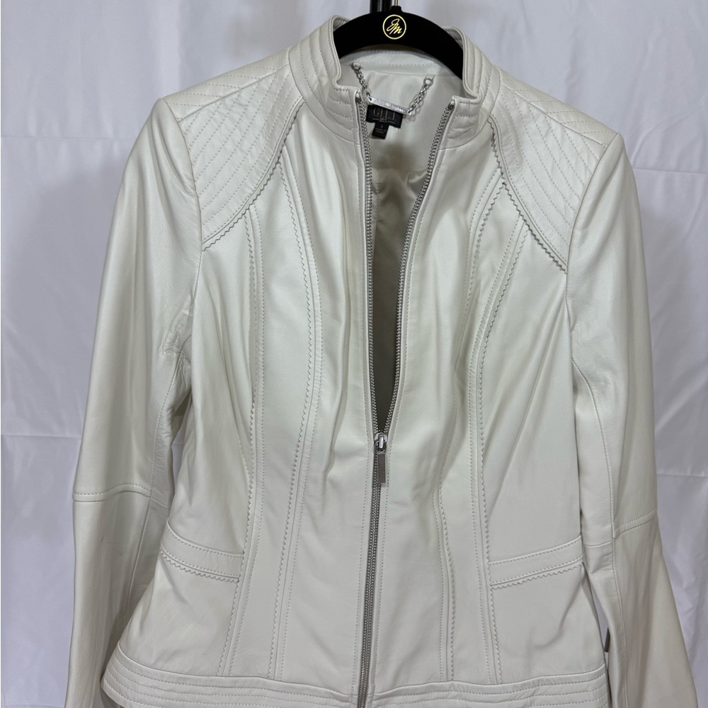 G.I.L.I. Women's White Leather Jacket